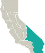 Map of Deserts Region of Southern California