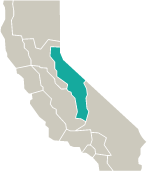 Map of the High Sierra region of Central California