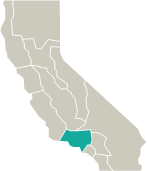 Map of Los Angeles area in Southern California