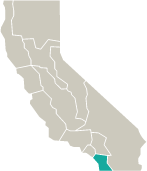 Map of San Diego region in California